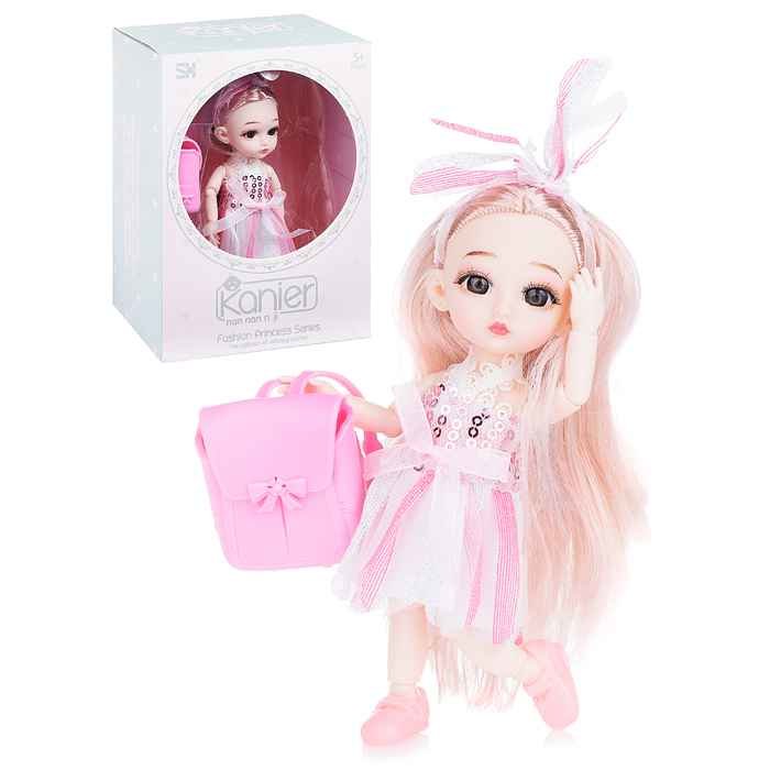 Кукла шарнирная с рюкзачком,16 см