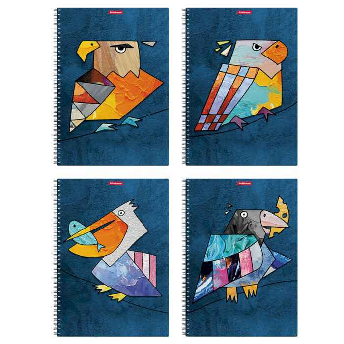 Тетрадь на спирали 80 л Birds, клетка А4