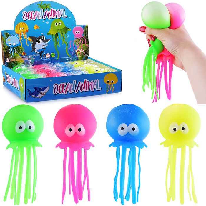 Антистресс игрушка Медуза неоновая мялка