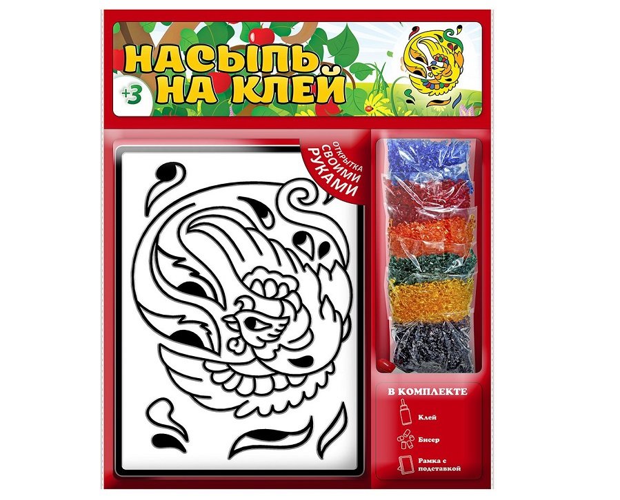 Аппликация Жар-птица (насыпь на клей)