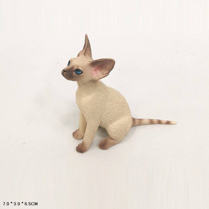 Фигурка котенок породы Девон-Рекс, беж, 7 см