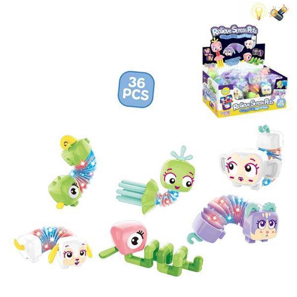 Игрушка-пружинка Животные Pop Tubes 6 видов, свет, 36/1