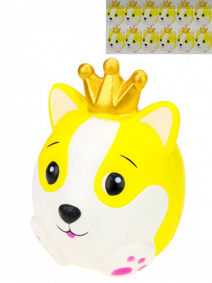 Игрушка-антистресс сквиши Собака с короной 11х8,5 см