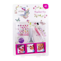 Lukky Набор для дизайна ногтей с лаком, розовой помадой и фиолет. блестками