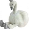 Лебедь белый с серебряными лапками и клювом, 15 см игрушка мягкая
