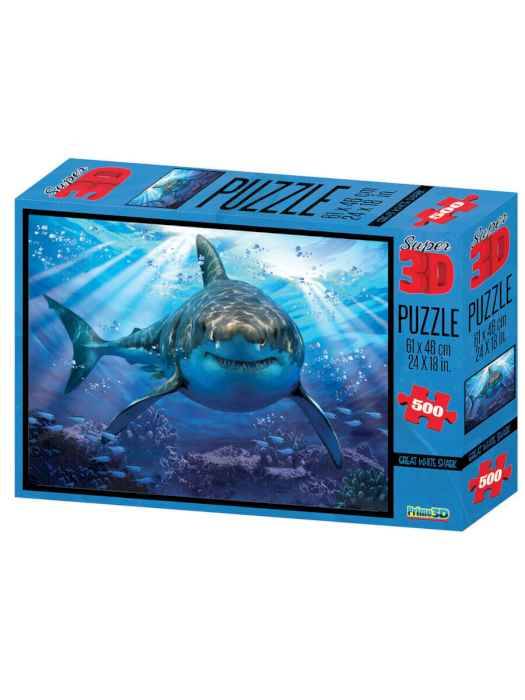Пазл Super 3D «Большая белая акула»,500 дет.