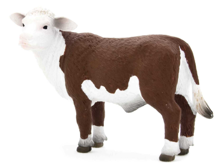 Фигурка животного корова Херефордский теленок Hereford Calf 9 см