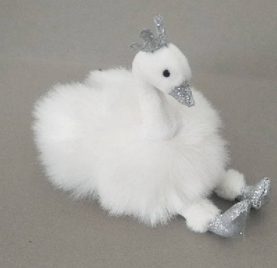Лебедь белый с подвесом, 9 см