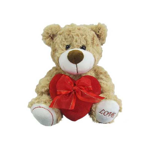 Медведь коричневый с сердцем Love, 18см