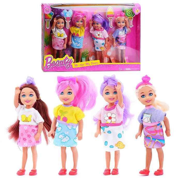 Куклы Сестрички в наборе 4 шт, 12 см