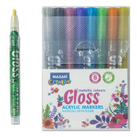 Фломастеры-краски Gloss металлик, 8 цв