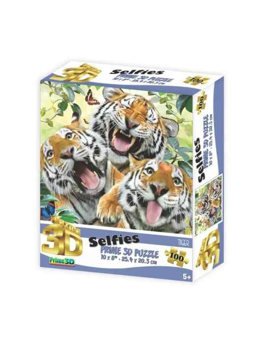 Пазл Super 3D «Тигры селфи», 100 детал.