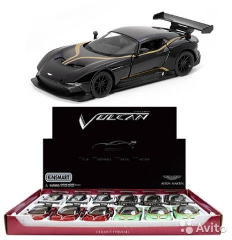 Машина металл 1:38 Aston Martin Vulcan диспл/12шт