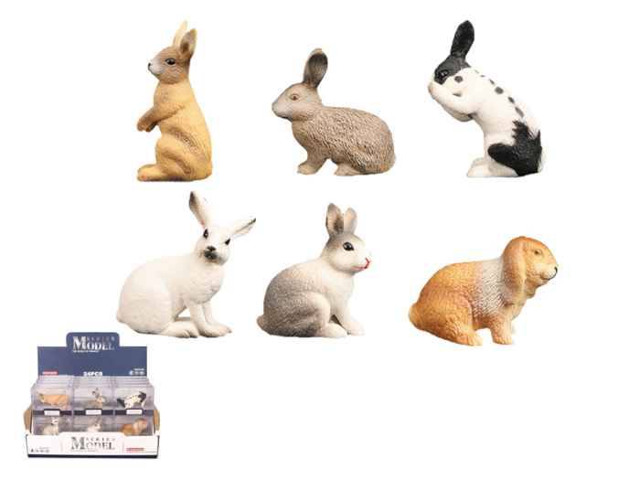 Фигурка Кролик/Заяц в коробке, 6 видов, 24 шт в боксе