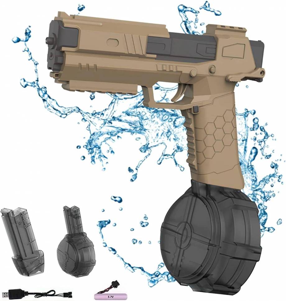 Водный пистолет электрический с USB, 2 обоймы