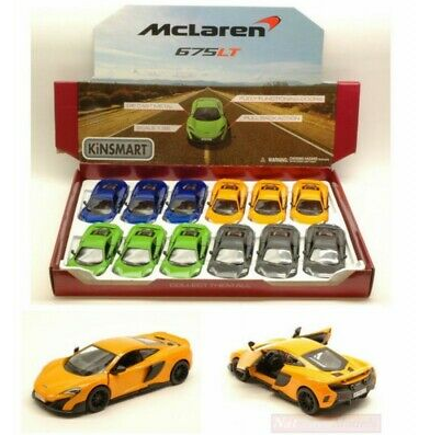 Машина металл 1:38 McLaren 675LT, металл, 12 шт/диспл, Kinsmart