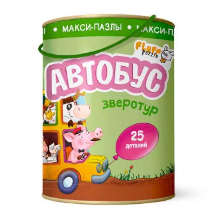 Пазлы-макси Зверотур. Автобус. 25 дет (Геодом)