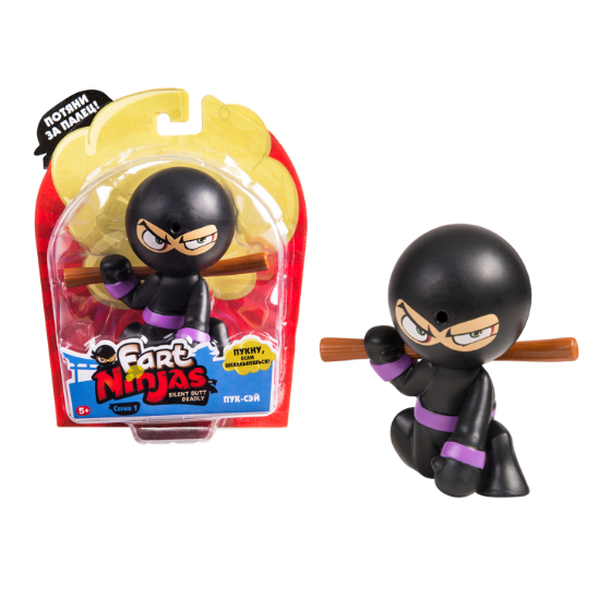 Фарт Ниндзя Игрушка Ниндзя черный с шестом.озвуч TM Fart Ninjas
