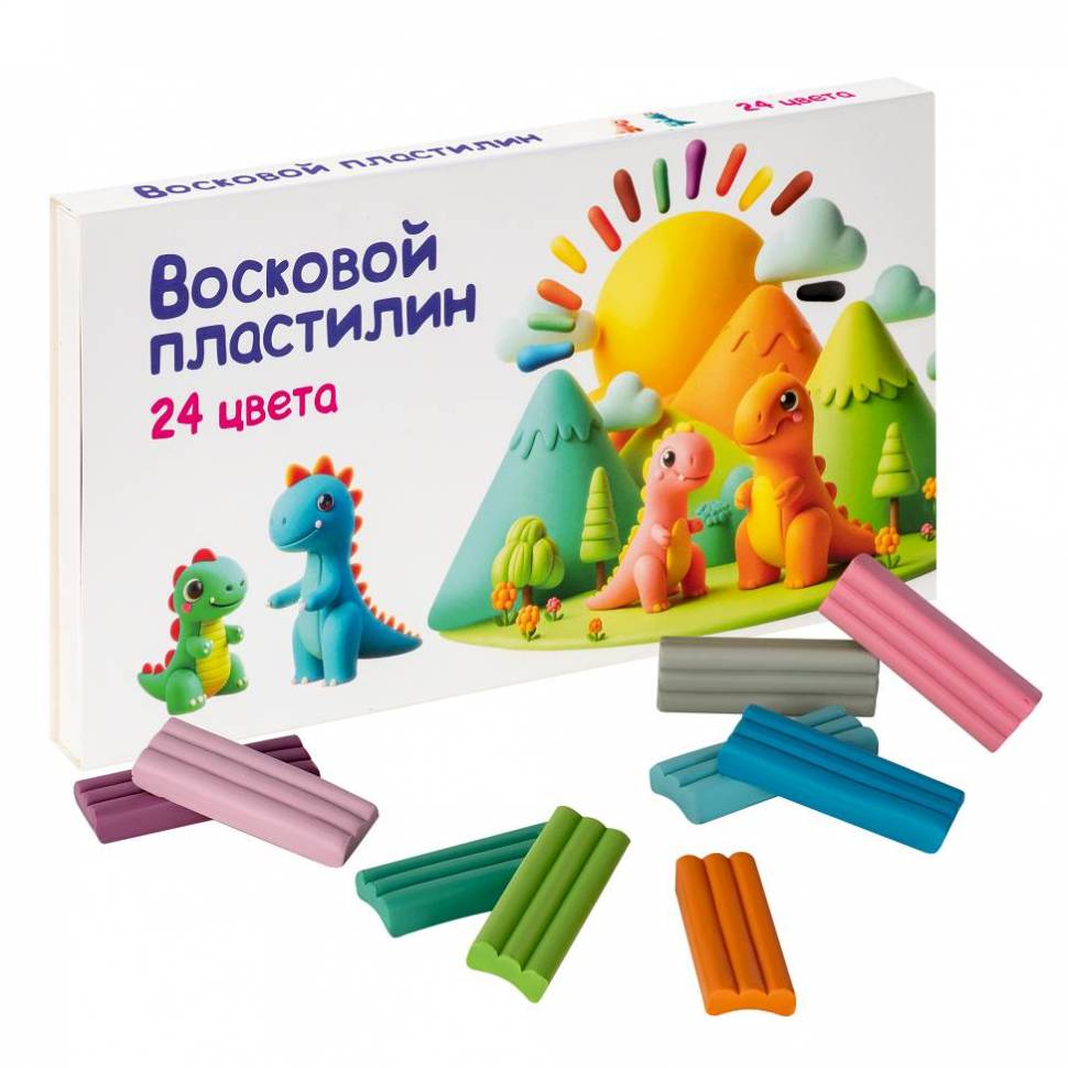 Пластилин восковой 24 цв