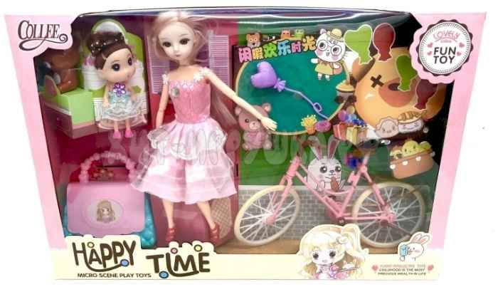 Кукла с велосипедом "На прогулке"