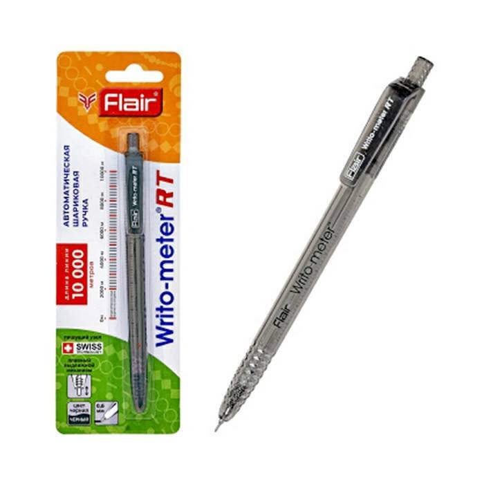 Ручка авт. черная WRITO-METER RT, пластик, 0,6мм