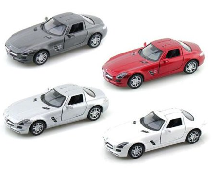 Модель Mercedes-Benz SLS AMG 1:38, металл, 12 шт/диспл, Kinsmart
