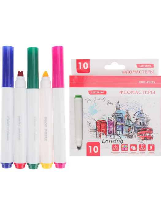 Фломастеры для леттеринга 10цв. LONDON SKETCH , двойной наконечник, круглый корпус