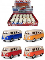 Машина металл 1962 Volkswagen Classical Bus с бежевой крышей 1:38, металл, 12 шт/диспл, Kinsmart