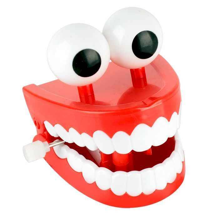 Заводная игрушка Зубы с глазами в пакете