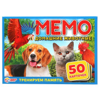 Игра настольная Мемо Домашние животные, 50 карт