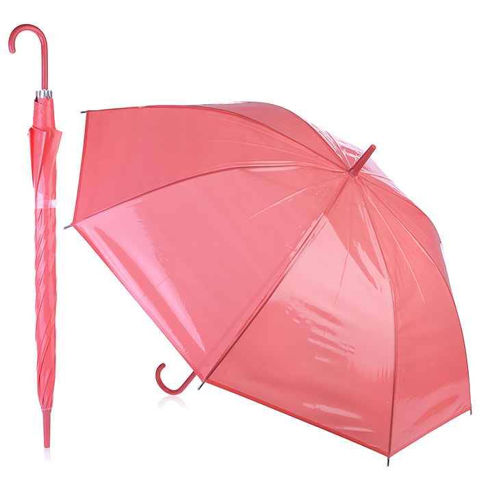 Зонт 55 см полупрозрачный, красный