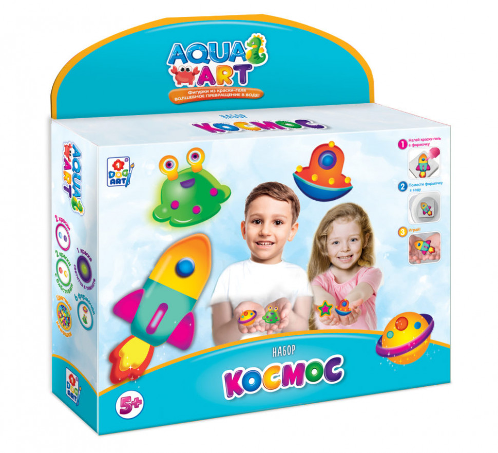 Aqua art Создай фигурку из геля Космос(6 форм, 5 красок, цв. камешки)