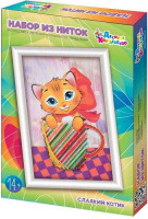 Плетение нитками по гвоздикам Сладкий котик