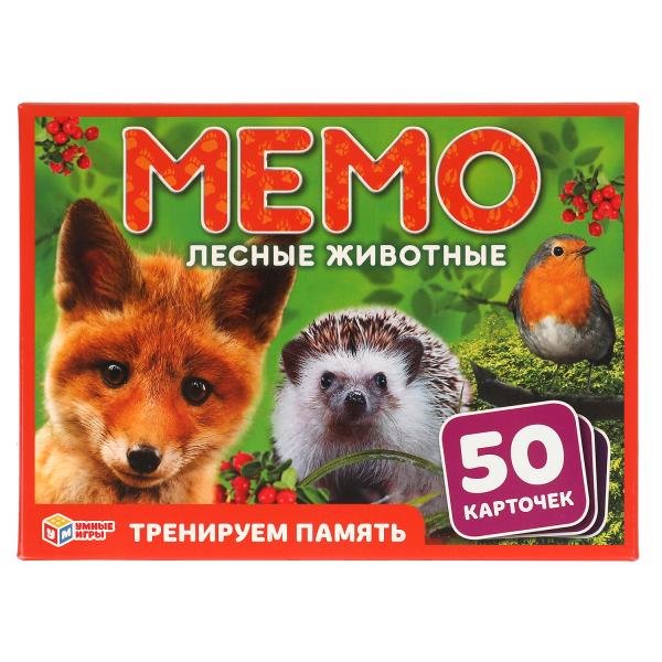 Игра настольная Мемо Лесные животные, 50 карт