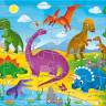 Пазл листовой на подложке Динозавры, 24 детали