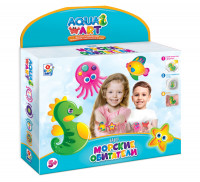Aqua art Создай фигурку из геля Морские обитатели(6 формы, 5 красок с блестками)