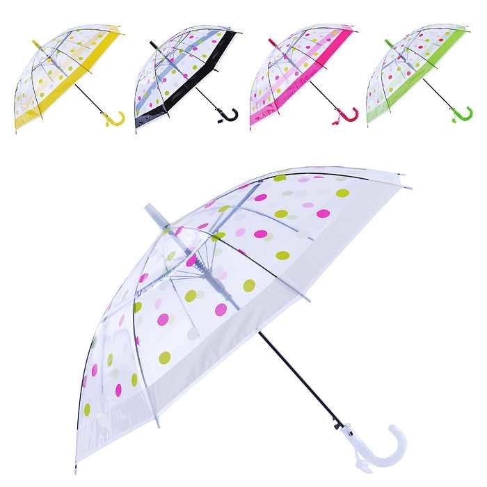 Зонт прозрачный в горошек, детский