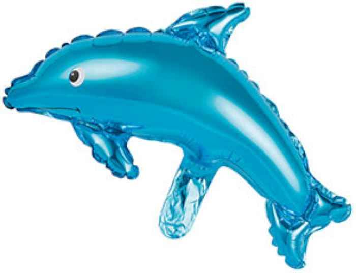 Набор фигурный шар в ассортименте на палочке Дельфин голубой