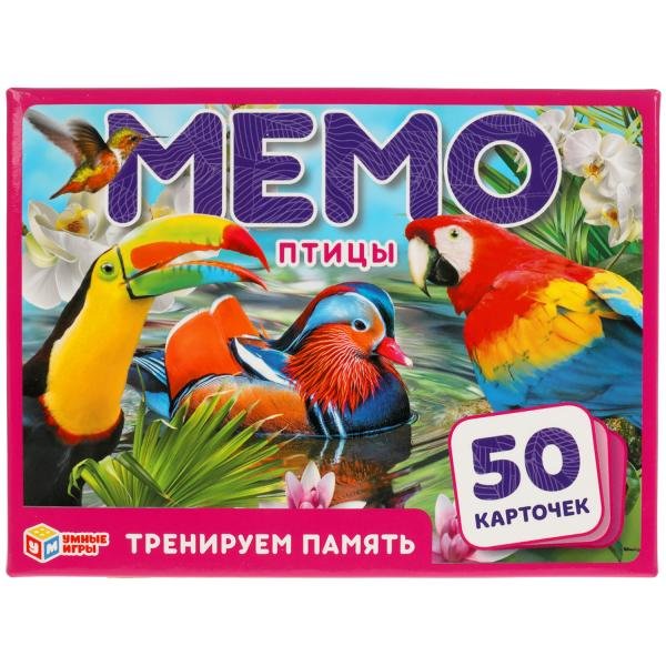 Игра настольная Мемо Птицы, 50 карт