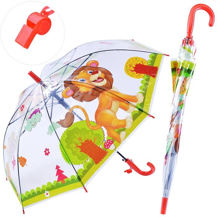 Зонт прозрачный Веселый львенок