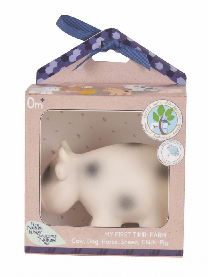 Игрушка из натурального каучука Корова в подарочной упаковке