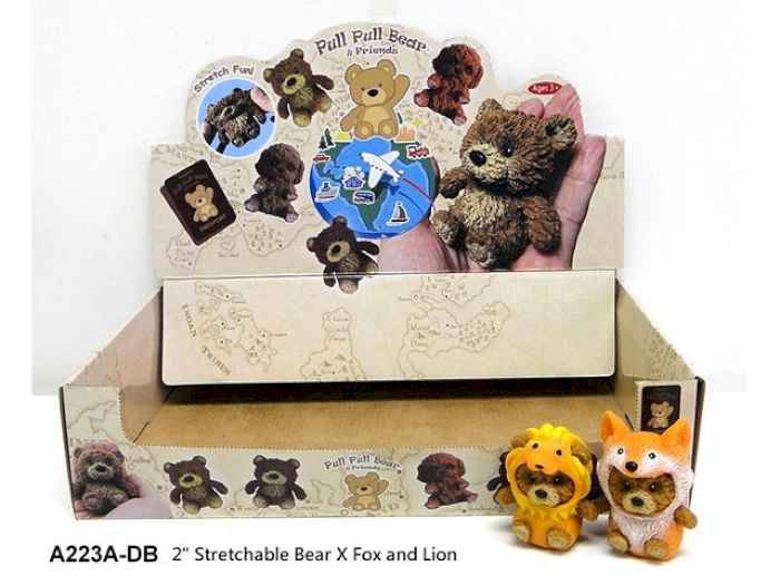 Игрушки тянучки антистресс Медвежата в костюмах Льва и Лисы