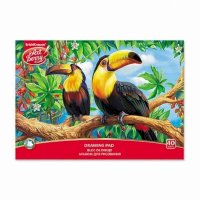 Альбом для рисования Экзотические птицы 30л, клеевое крепл.