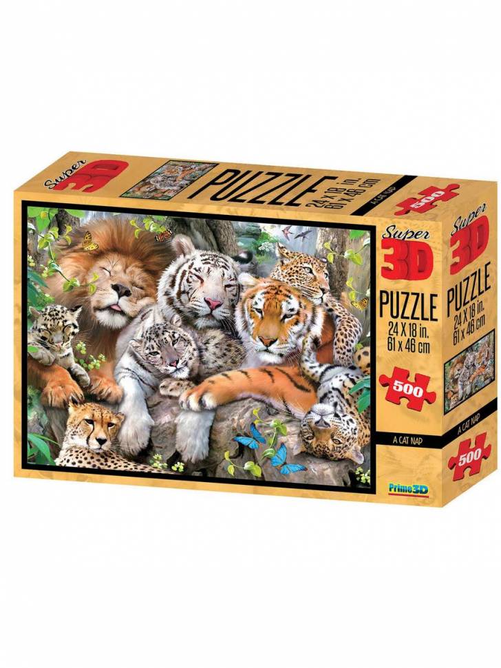 Пазл Super 3D Кошачий сон, 500 дет.