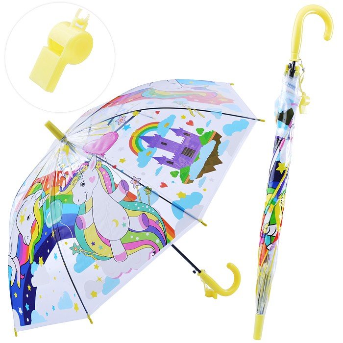 Зонт прозрачный Радужный Единорог