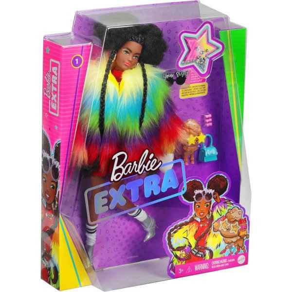 Кукла Barbie в радужном пальто