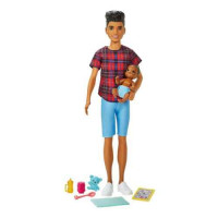 Кукла Barbie Кен Няня с малышом и аксессуарами