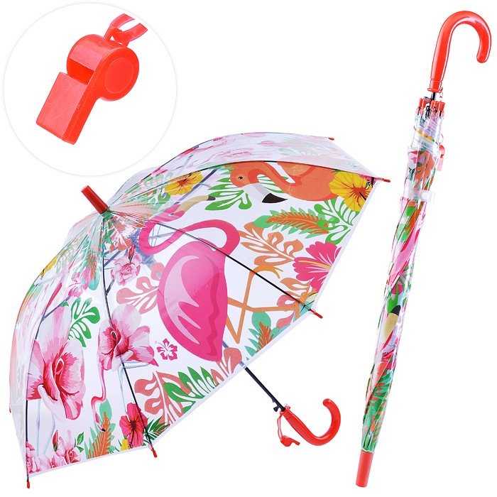 Зонт прозрачный Фламинго