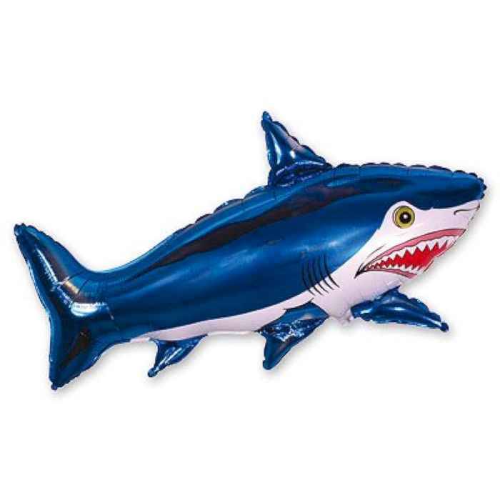 Набор фольгинированный мини-шар животные в ассортименте на палочке Акула синяя/FM