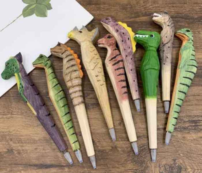 Ручка Динозавр деревянная в асс.